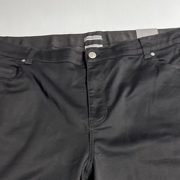 Catherines Sateen Capri Pants Stretch Comfort Waist Size 30 W Black NWT - Picture 2 of 12